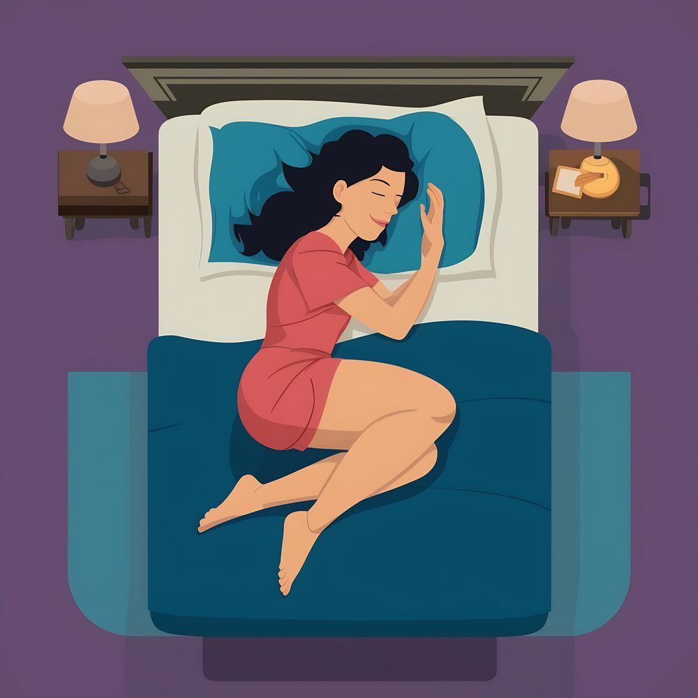 Dormeur allongé sur le côté dans un lit, illustrant le choix d’un matelas adapté.