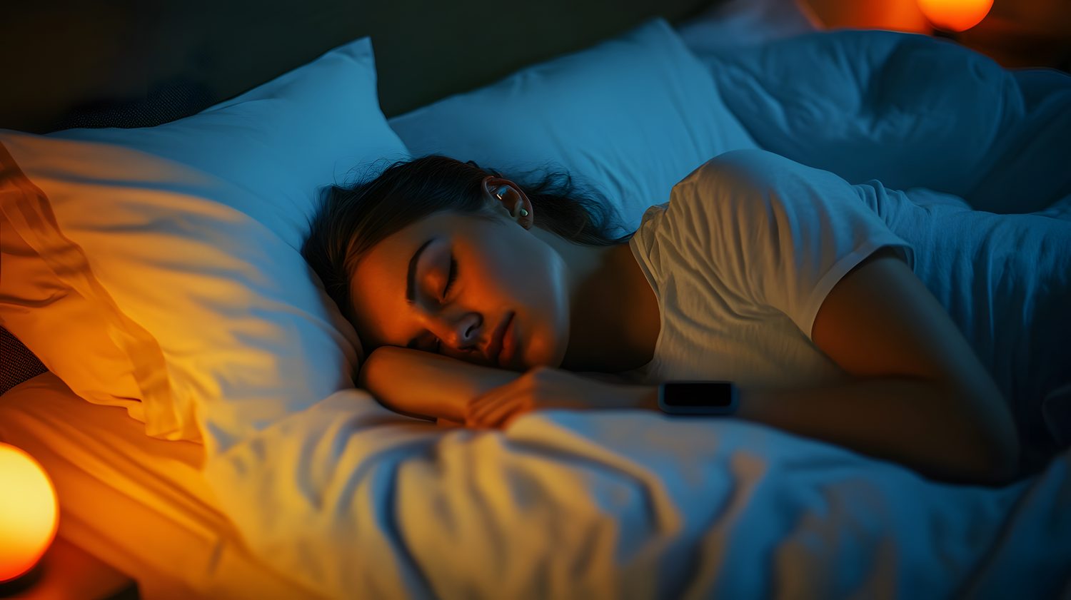 Personne dormant sur le côté sur un matelas confortable.